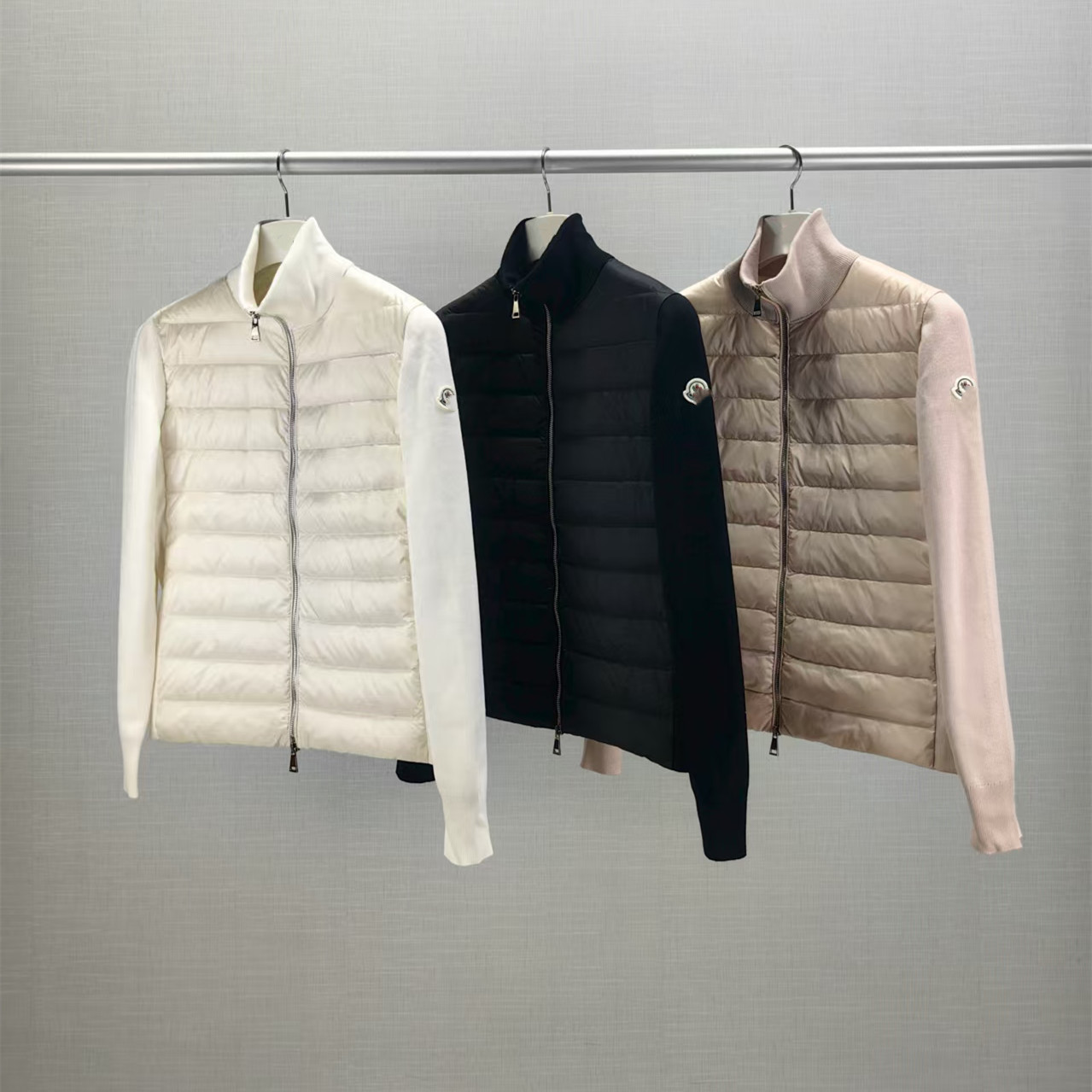 Dujia Original Brand Mengjia 25 Autumn/Winter New Women's Logo Long Sleeve Stand Collar Patchwork Lightweight down Jacket Coat