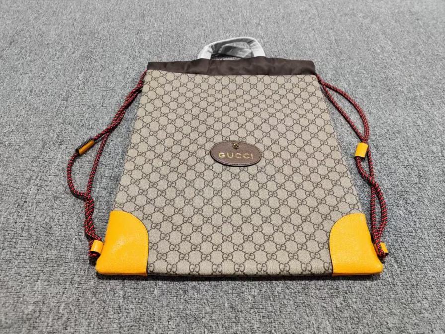 Gucci GG Supreme Backpack with Orange Trim QC