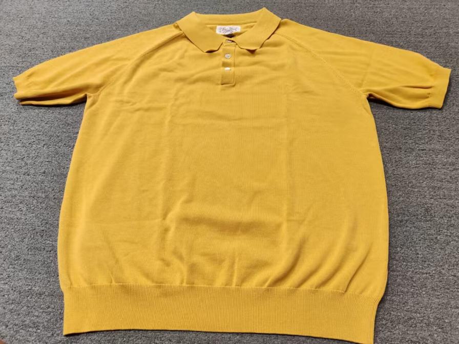 Red Tornado Yellow Knit Polo Shirt QC