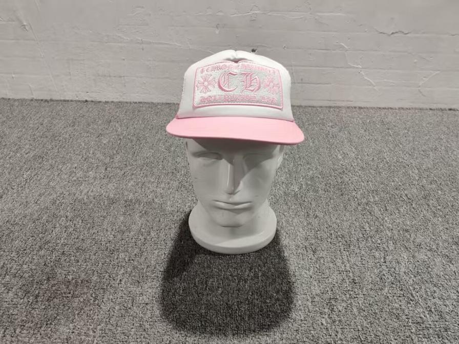 Chrome Hearts Pink White Trucker Hat QC