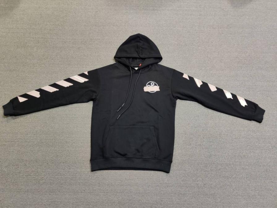 Off-White Black Diagonal Stripe Hoodie QC