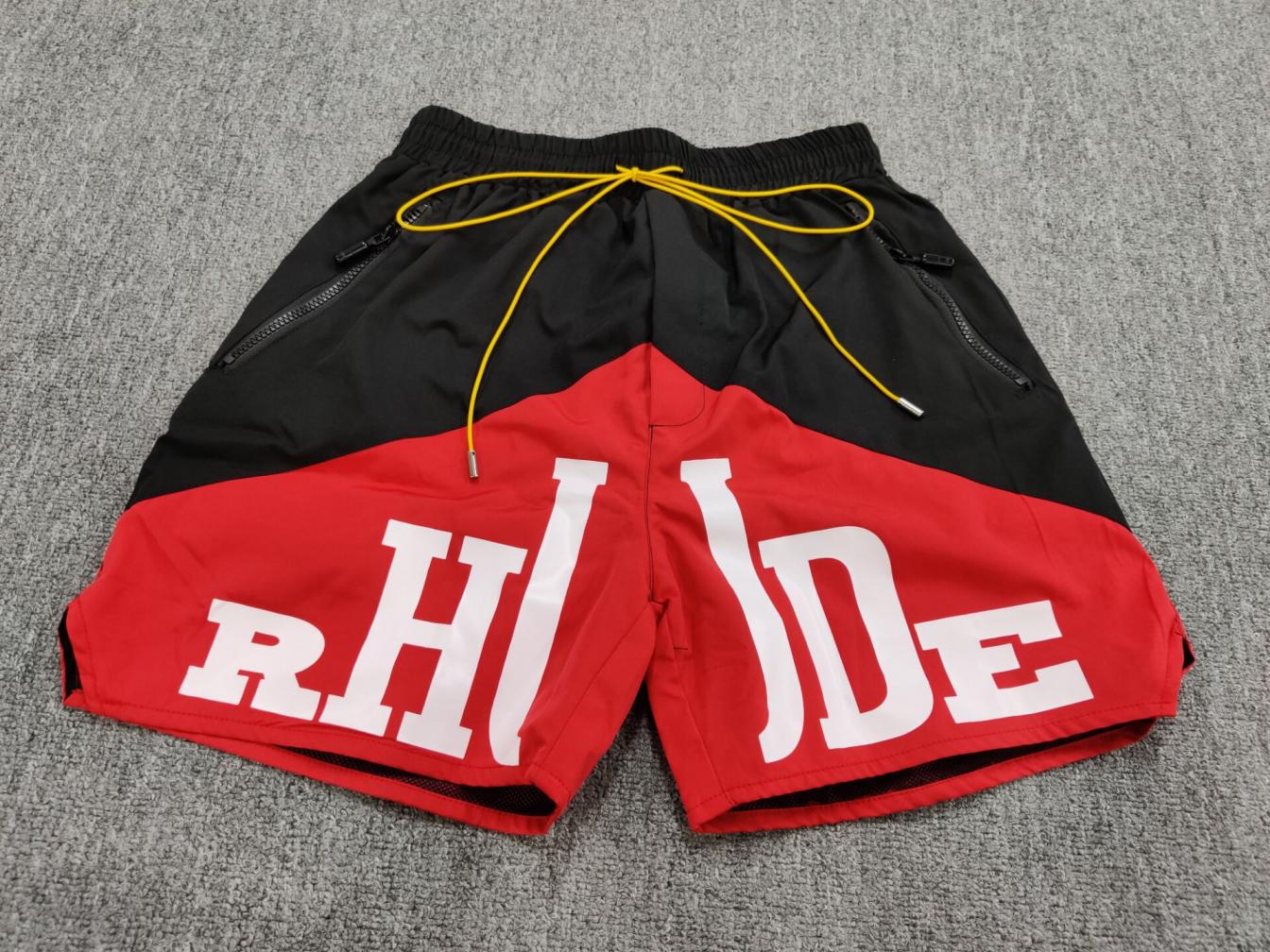 Rhude Black Red Logo Shorts QC