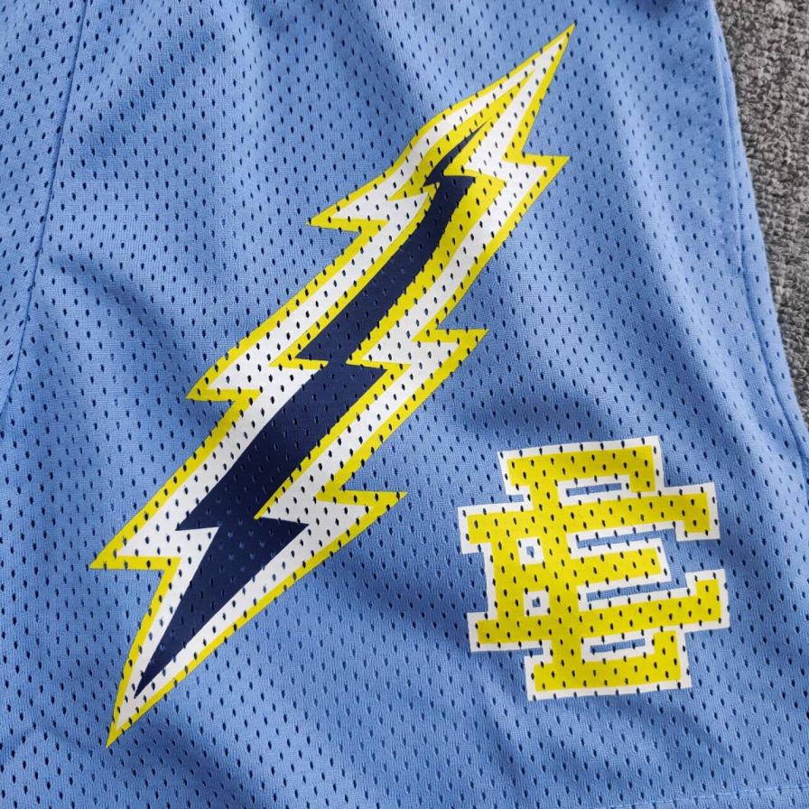 Eric Emanuel Light Blue Lightning Bolt Shorts — fotografie QC 2