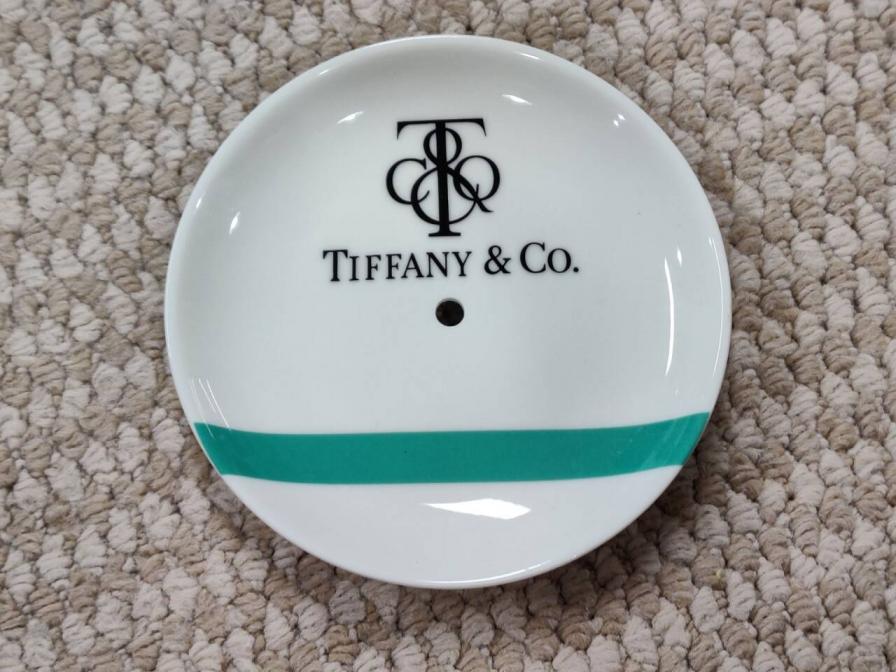 Tiffany & Co. Blue and White Striped Saucer QC