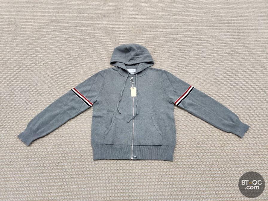Thom Browne Grey Striped Hoodie QC