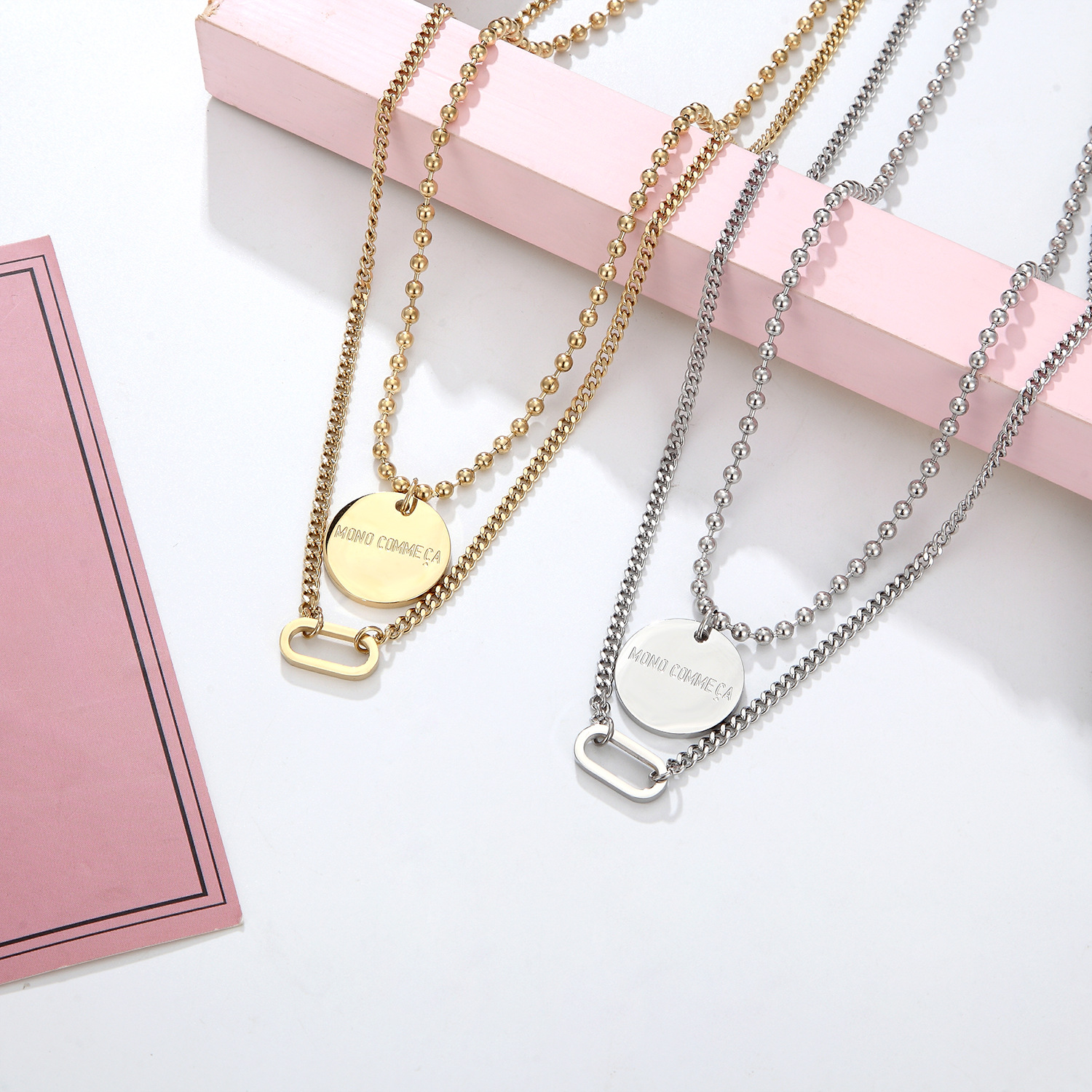 Directly Supplied from the Manufacturer, European and American Multi-Layer Coin Chain, Vintage Clavicle Chain, Stackable Chain, Hip-Hop Accessories, Starry Sky Compass