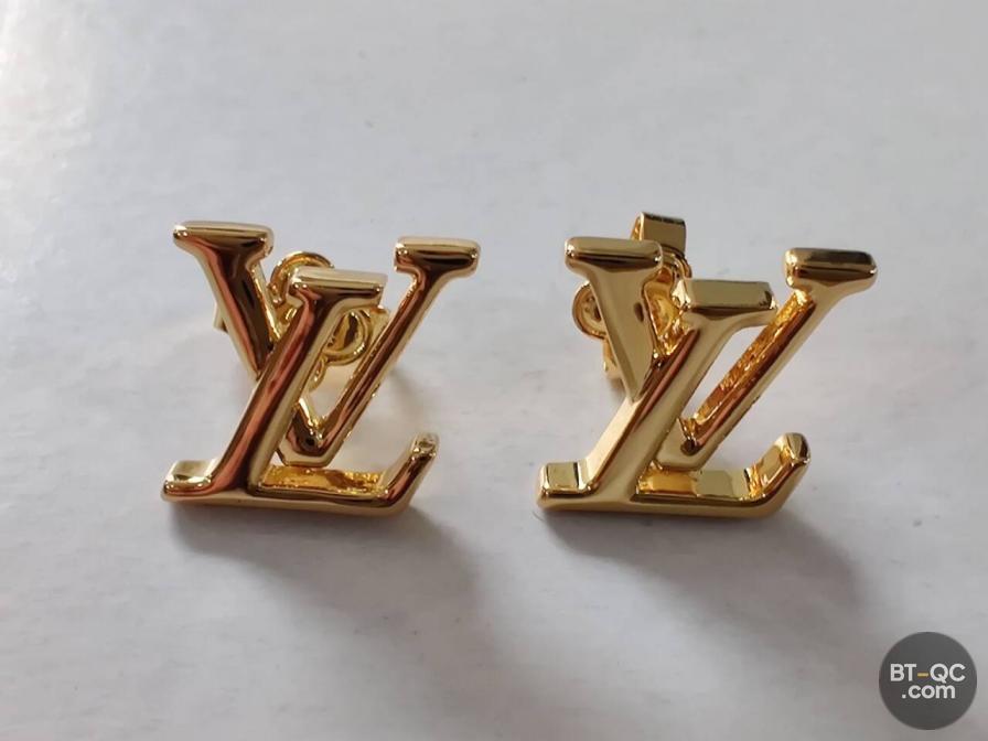 Louis Vuitton LV Monogram Earrings Gold QC
