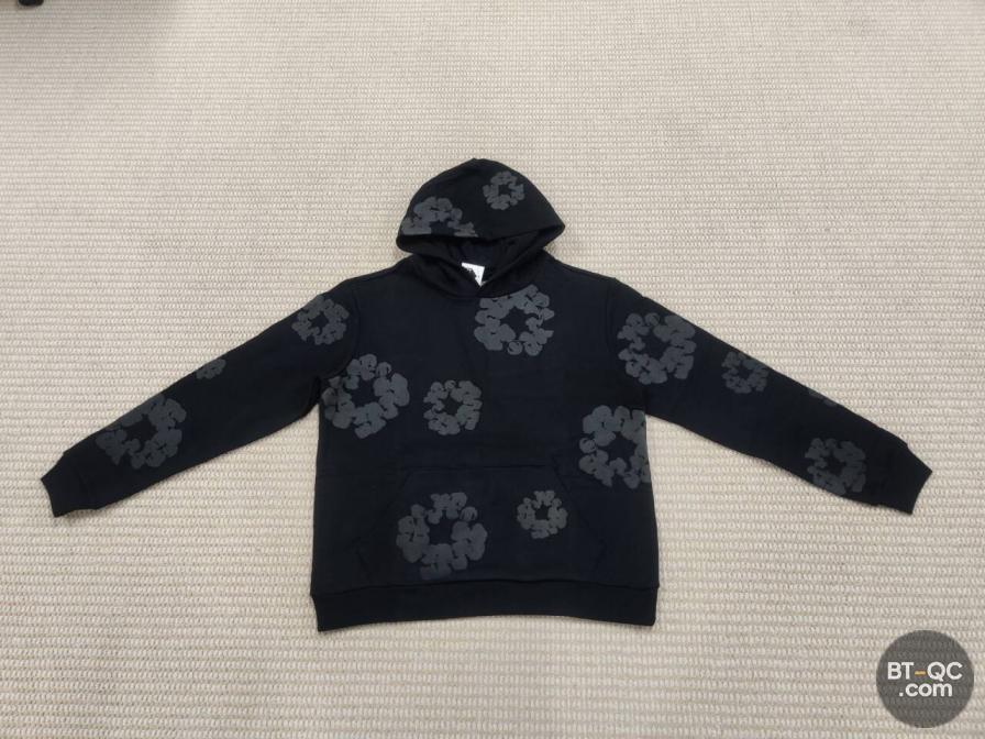 Denim Tears Black Floral Print Hoodie QC