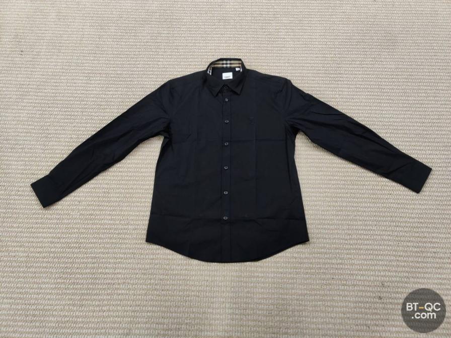 Burberry Black Embroidered TB Monogram Shirt QC