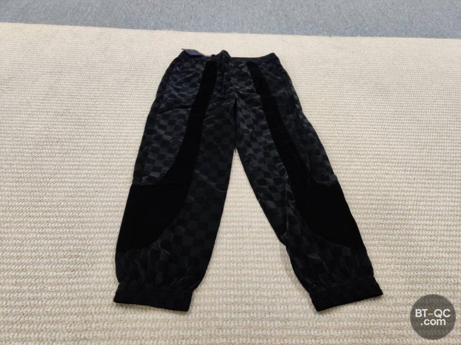 Louis Vuitton Black Checkered Velvet Track Pants QC