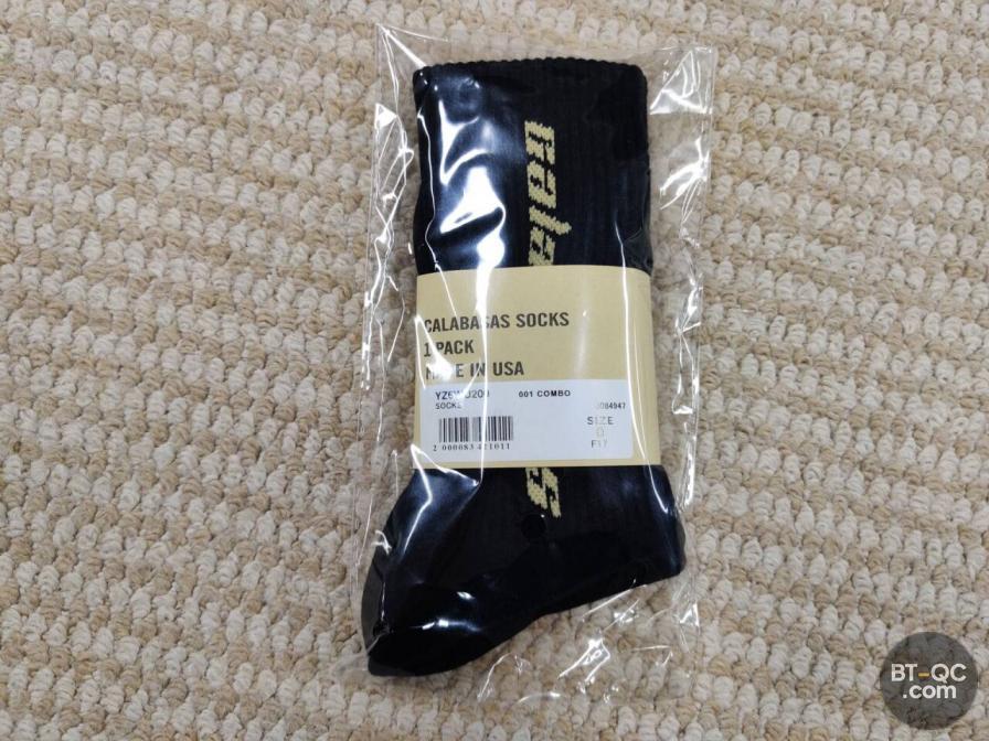 Yeezy Calabasas Socks 1 Pack Black QC