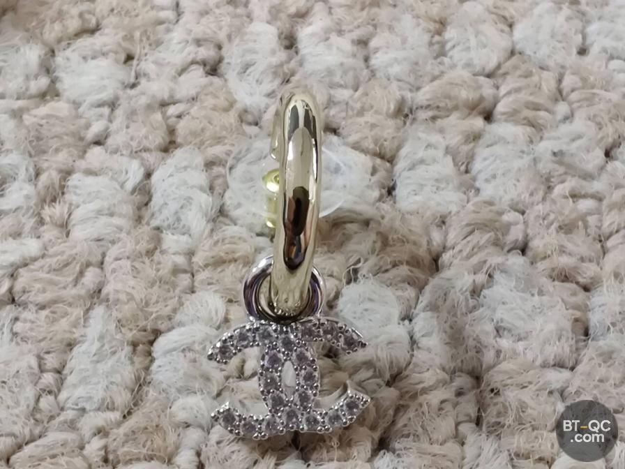 Chanel CC Logo Earring with Crystals QC