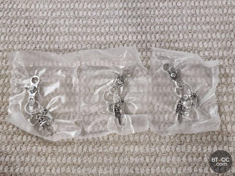 Chrome Hearts Dagger Heart Charm Keychain Silver QC