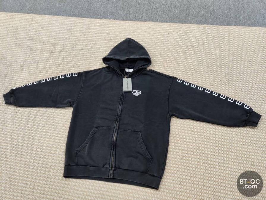 Balenciaga Black Logo Hoodie QC