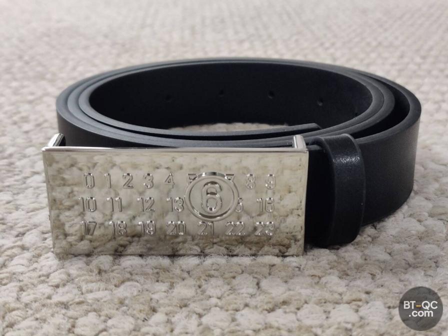 Maison Margiela Black Leather Belt with Numeric Buckle QC