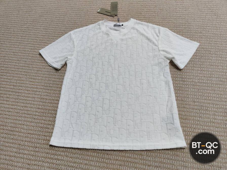 Dior White Jacquard T-Shirt and Shorts Set QC