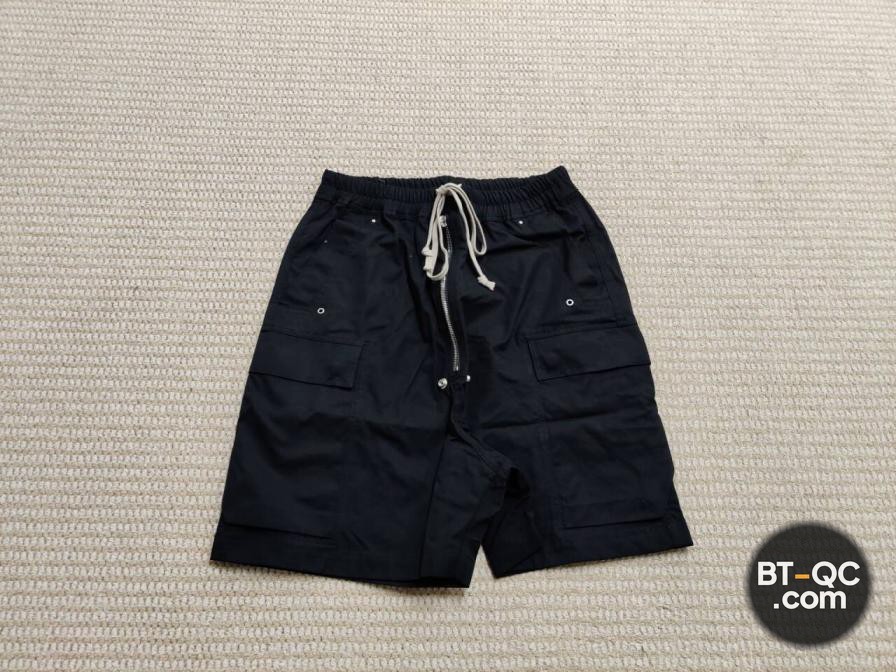 Rick Owens Black Cargo Shorts QC