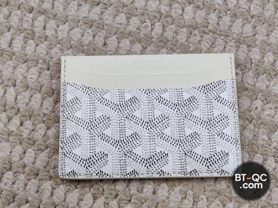Goyard Card Holder White Black QC