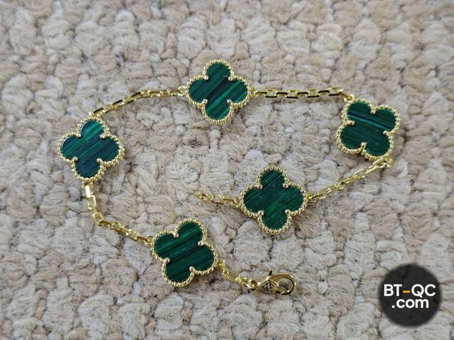 Van Cleef & Arpels Vintage Alhambra Malachite Bracelet QC