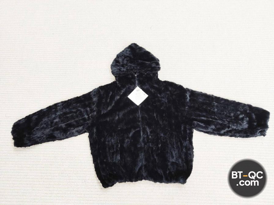 Supreme Black Faux Fur Hooded Jacket QC