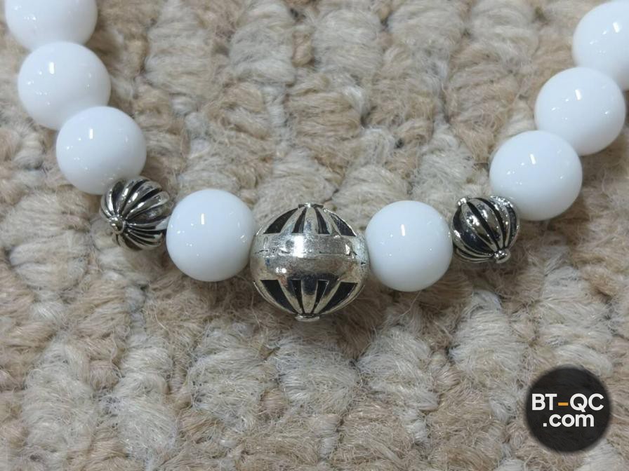 Chrome Hearts White Beaded Bracelet — QC-foto 2