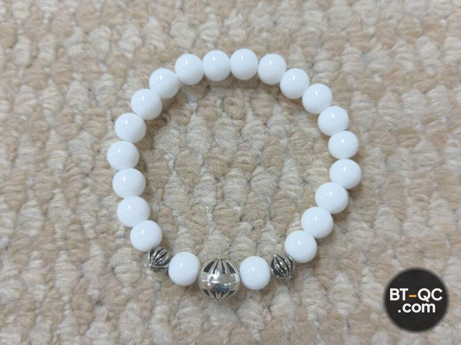 Chrome Hearts White Beaded Bracelet — QC-foto 3