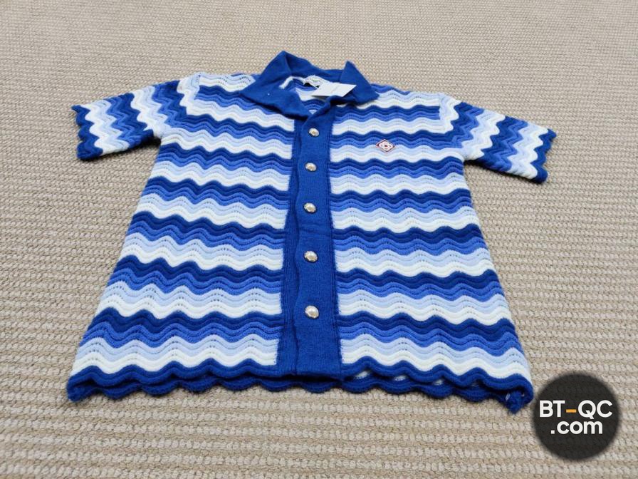 Casablanca Blue White Zigzag Knit Set QC