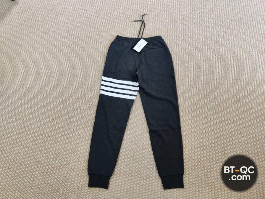 Thom Browne Grey Sweatpants with White Stripes QC