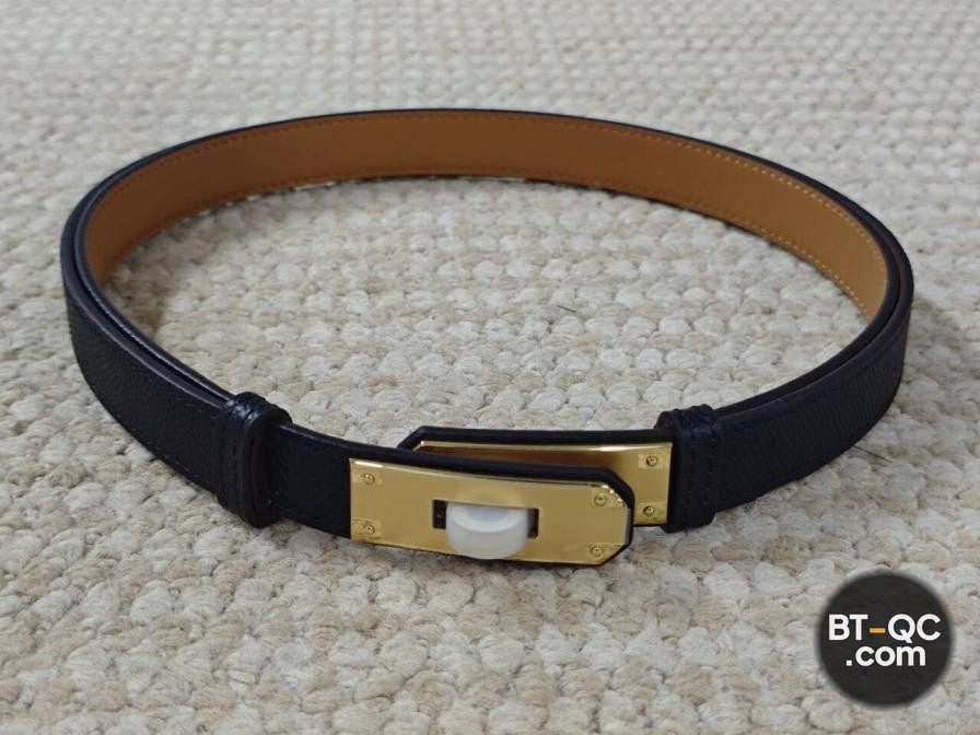 Hermes Constance Belt Black Epsom Leather Gold Hardware QC