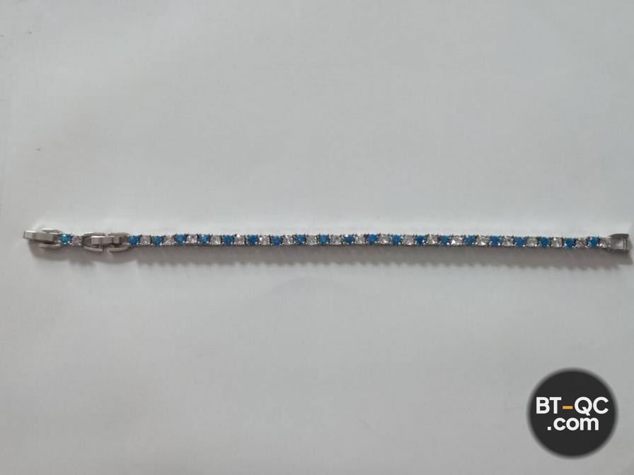 Swarovski Tennis Bracelet Blue and Clear Crystals QC
