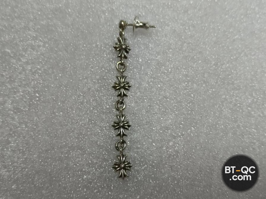 Chrome Hearts Silver 925 Cross Dangle Earrings QC