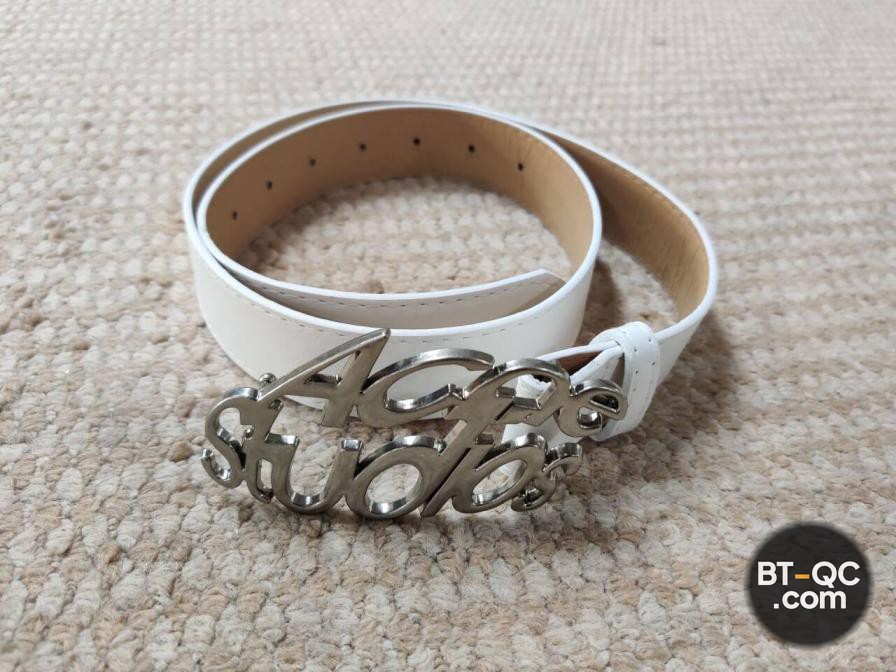 Acne Studios Logo Belt White QC