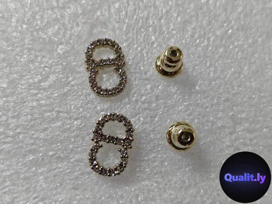 Dior CD Stud Earrings Gold QC