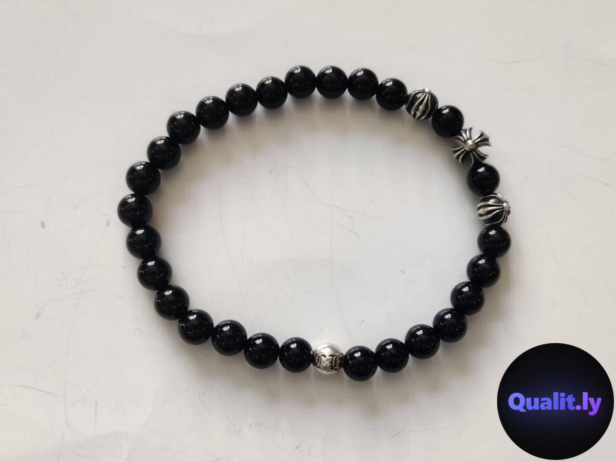 Chrome Hearts Black Beaded Bracelet QC