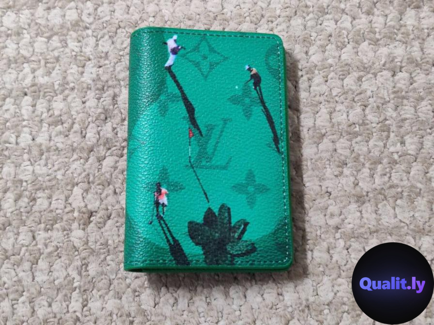 Louis Vuitton Green Golf Card Holder QC