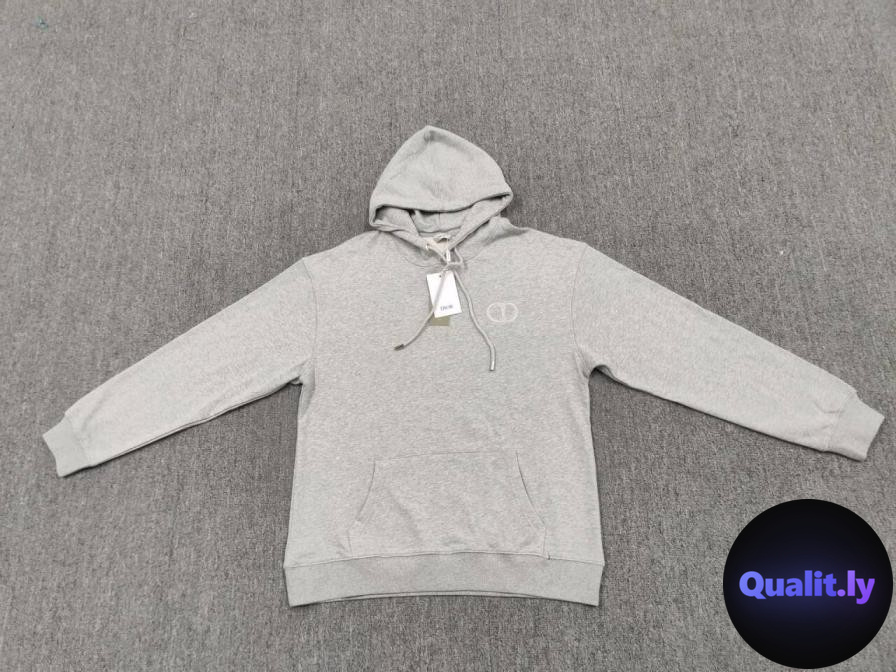 Dior CD Logo Hoodie Grey QC