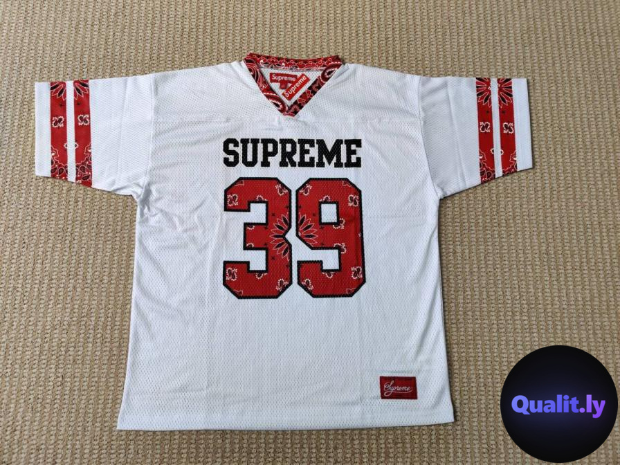 Supreme 39 Jersey White Red Bandana QC