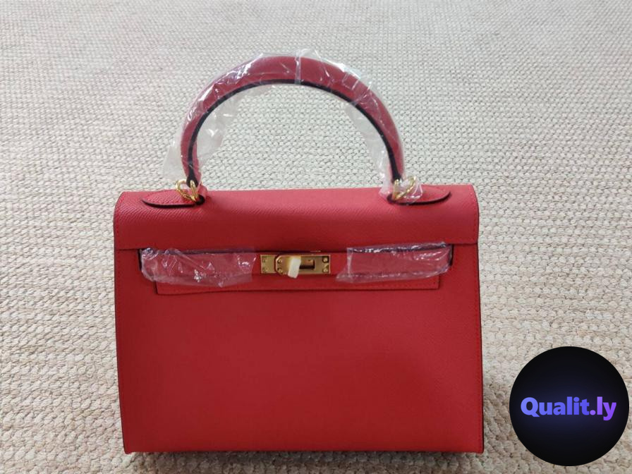 Hermes Kelly Red Leather Handbag QC