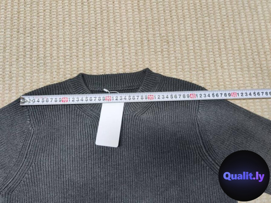 Four-Corner Stitching Design Loose-Fitting Crew Neck Sweater Striped Wool Blend Unisex Thickened Warm Knitwear — QC-foto 2