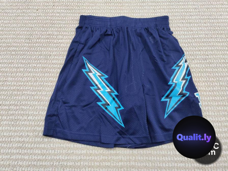 Eric Emanuel Navy Lightning Bolt Shorts QC