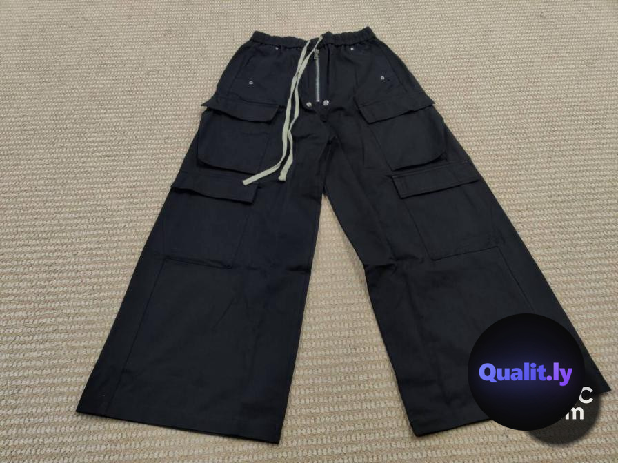 Rick Owens Black Cargo Pants QC