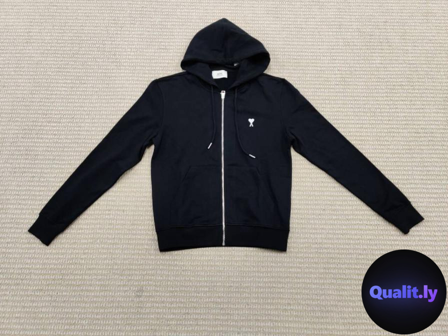 2025 White Badge Zipper Hoodie QC