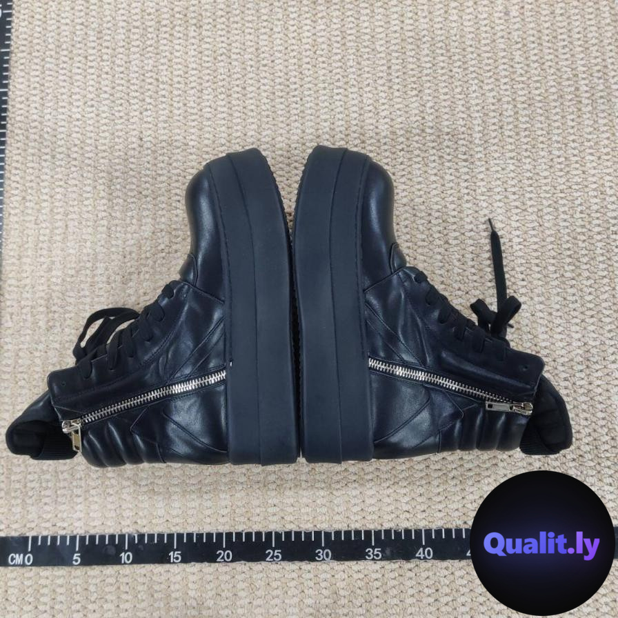 Rick Owens Black Leather Platform Shoes QC