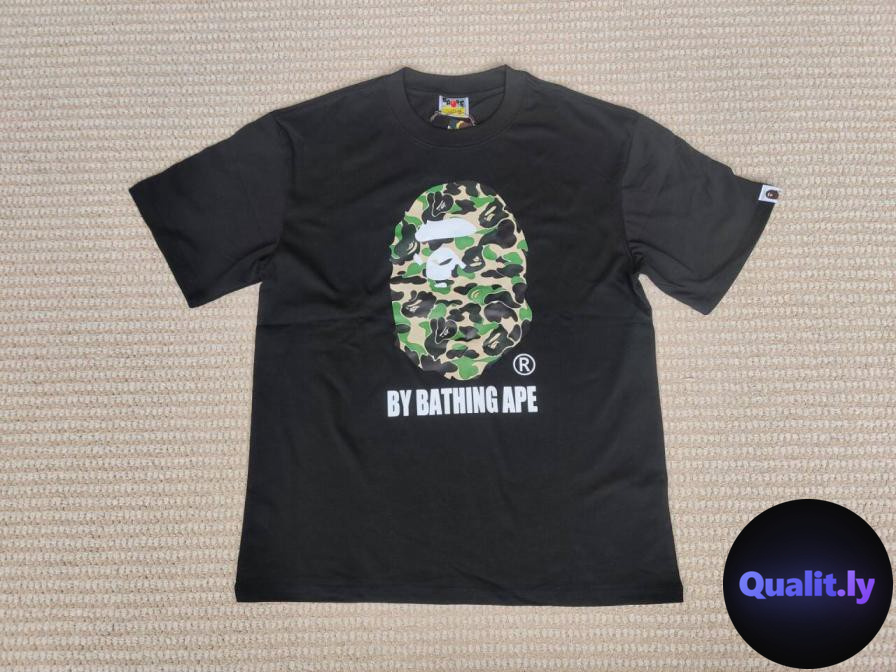 BAPE A Bathing Ape Camo Logo T-Shirt Black QC