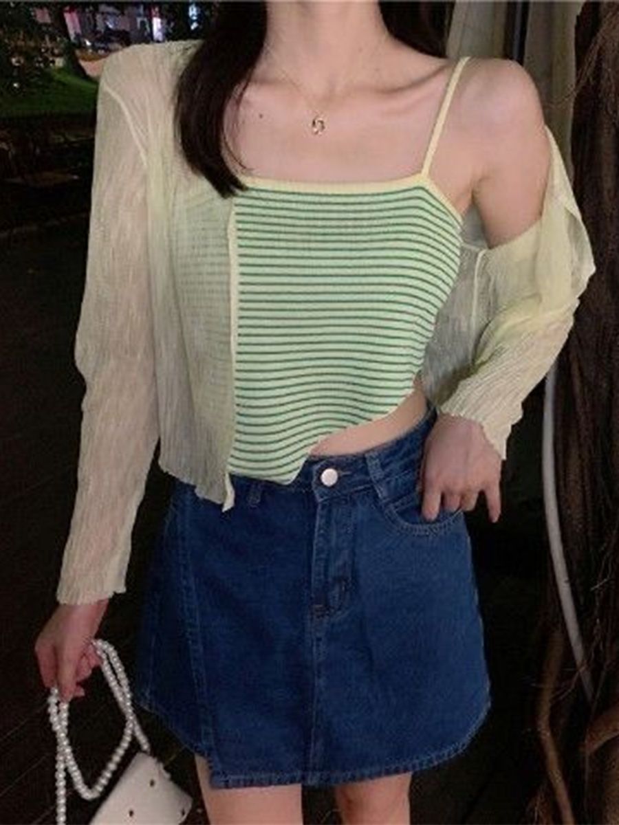 Korean style camisole irregular triangle scarf for women 2024 new summer thin inner wear women's top one-piece
