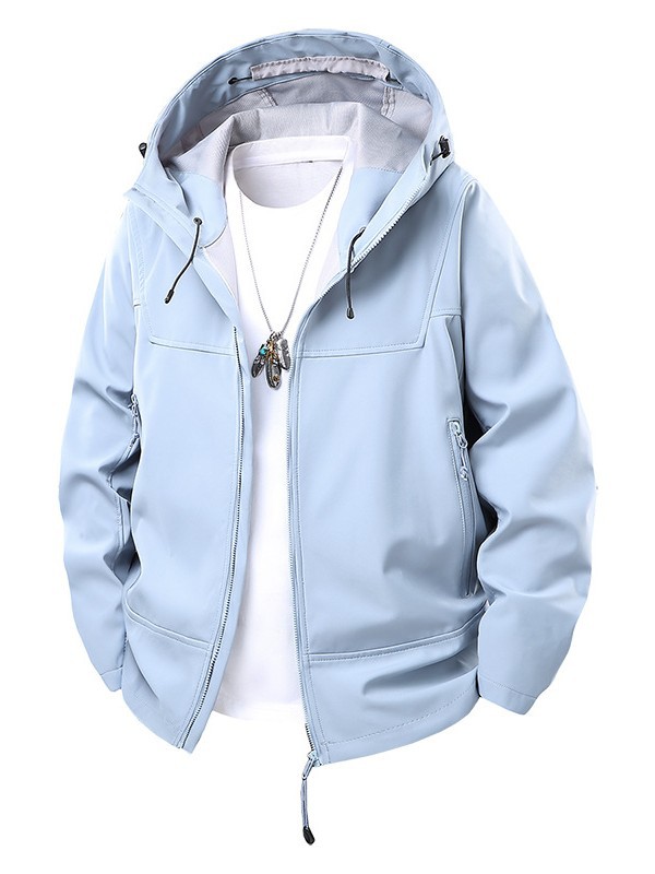Bird Home Same Style Outdoor Hooded Jacket Men's Three-Proof Fabric Three-Dimensional Stitching Windproof Soft Shell Jacket Men's Jacket