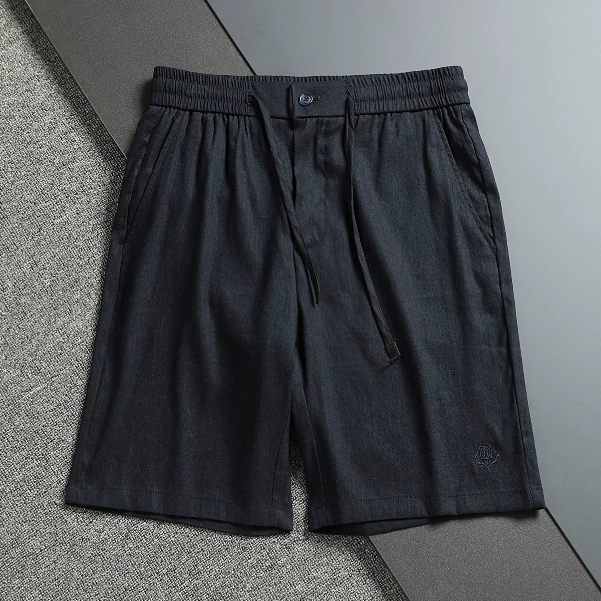 Summer New Italian Lp Style Men's Letter Print Old Money Style Business Casual Men's Linen Shorts Foto QC de TAOBAO na Qualit.ly