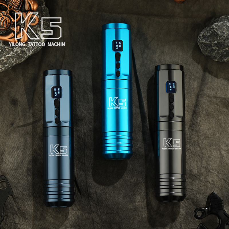 Yilong K5 Wireless Battery Pen Mobile Charging Tattoo Machine All-In-One Cutting Line Fogging Motor Power Pen Manufacturer
