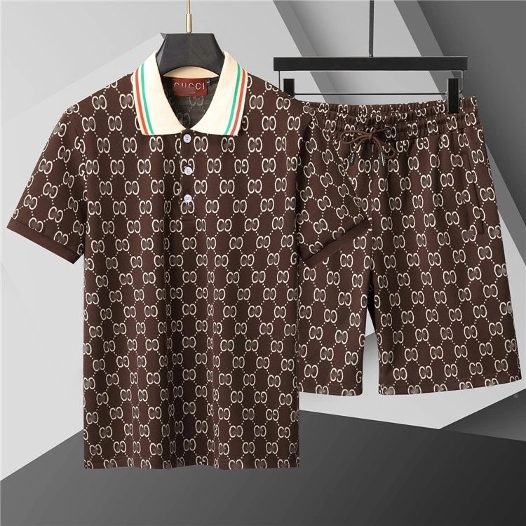 Gucci Monogram Polo Shirt and Shorts Set