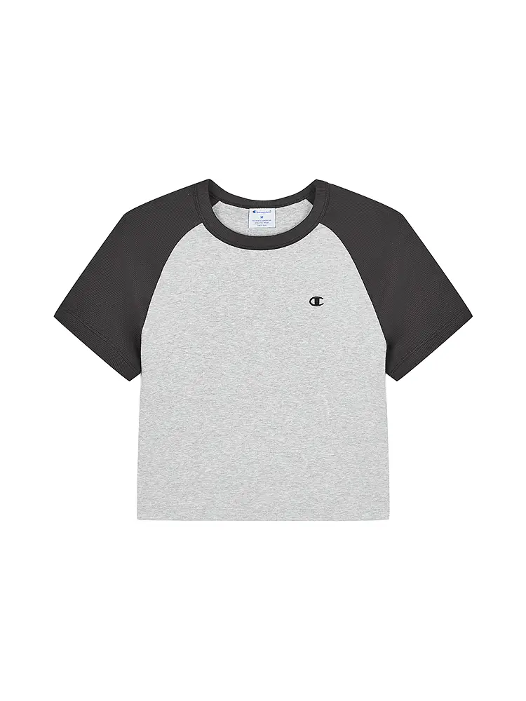 Champion Champion Raglan Sleeve Short Sleeve Women 2025 Summer New arrival Trendy Short Contrast Color T-Shirt silm Sexy Style
